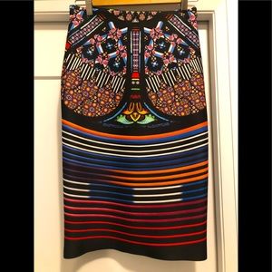 Clover Canyon graphic bodycon midi skirt